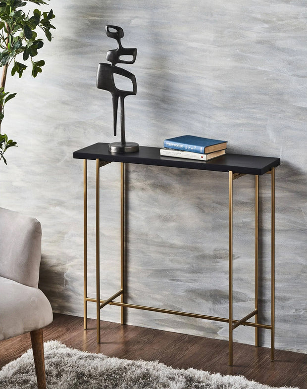 Modern Luxury Console Table With Black Marble Top