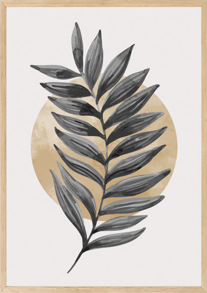 OPULENT LEAF WALL ART FRAME WITH GLASS- SINGLE