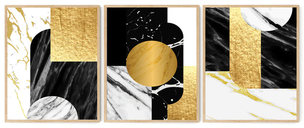 ZEITGEISTY ABSTRACT PICTURE FRAMES WITH GLASS - SET OF 3