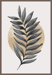 OPULENT LEAF WALL ART FRAME WITH GLASS- SINGLE