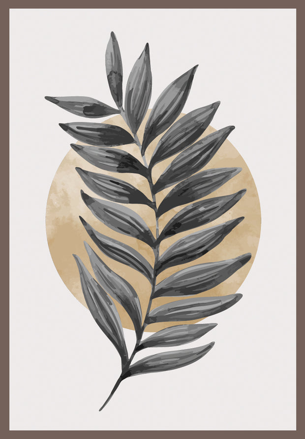 OPULENT LEAF WALL ART FRAME WITH GLASS- SINGLE