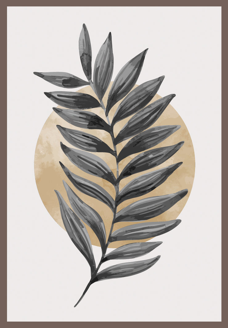 OPULENT LEAF WALL ART FRAME WITH GLASS- SINGLE