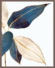 EMERALD GREEN & GOLDEN LEAVES BOTANICAL ART FRAME WITH GLASS- SINGLE