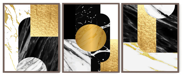 ZEITGEISTY ABSTRACT PICTURE FRAMES WITH GLASS - SET OF 3
