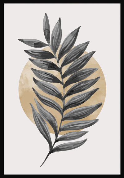 OPULENT LEAF WALL ART FRAME WITH GLASS- SINGLE
