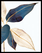 EMERALD GREEN & GOLDEN LEAVES BOTANICAL ART FRAME WITH GLASS- SINGLE