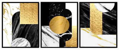 ZEITGEISTY ABSTRACT PICTURE FRAMES WITH GLASS - SET OF 3