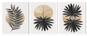 STYLIZED FERN LEAVES PETALS FRAMES WITH GLASS- SET OF 3
