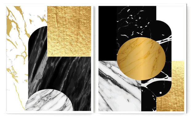 OSTENTATIOUS ABSTRACT PICTURE FRAMES WITH GLASS - SET OF TWO