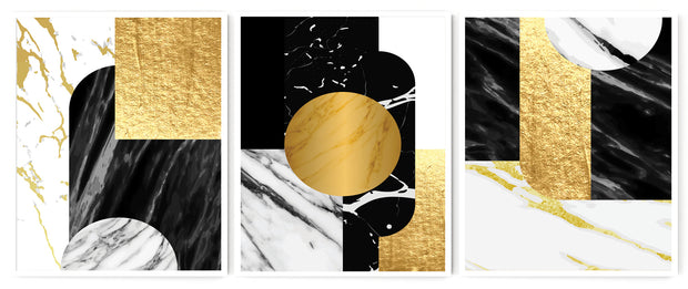 ZEITGEISTY ABSTRACT PICTURE FRAMES WITH GLASS - SET OF 3
