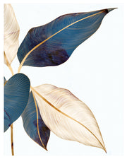 EMERALD GREEN & GOLDEN LEAVES BOTANICAL ART FRAME WITH GLASS- SINGLE