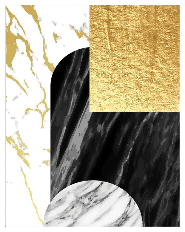 NOUVELLE ABSTRACT PICTURE FRAME IN BLACK, WHITE AND BEIGE WITH GLASS-SINGLE