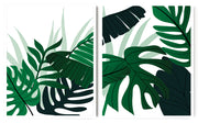 FERN PETIOLE CHUNKY MONSTERA PLANT ART FRAMES WITH GLASS- SET OF 2
