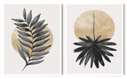 ELEGANT FERN LEAVES WALL ART FRAMES WITH GLASS- SET OF 2