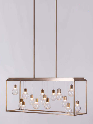 INTERWINED GOLD FOIL ORNATED ORBITAL CHANDELIER