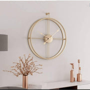 STYLISH DESIGNER GOLDEN ROUND WALL CLOCK