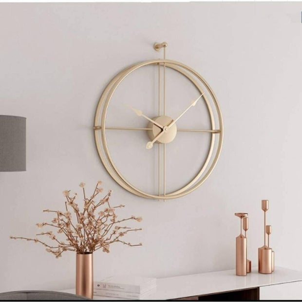 STYLISH DESIGNER GOLDEN ROUND WALL CLOCK
