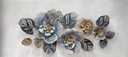 INTRICATE FLORID DESIGNED GOLD AND SILVER METAL WALL ART