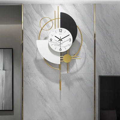 METAL BLACK AND WHITE MANIA WALL CLOCK