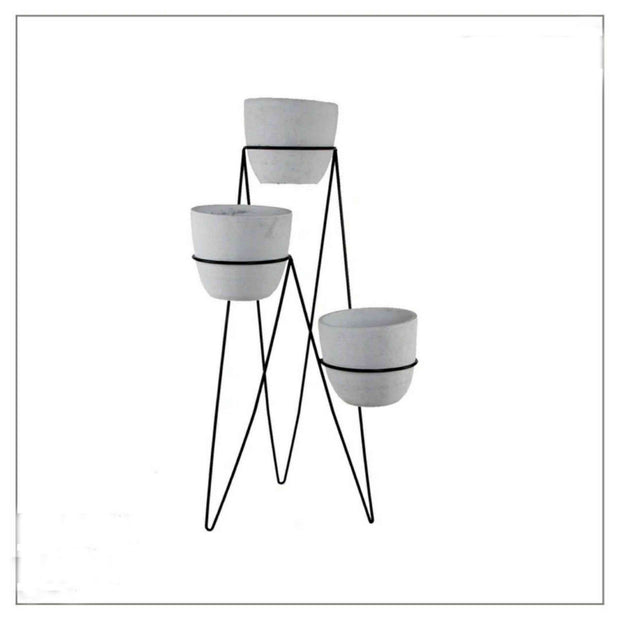 WHITE POLYMER MEDIUM FLOOR PLANTER