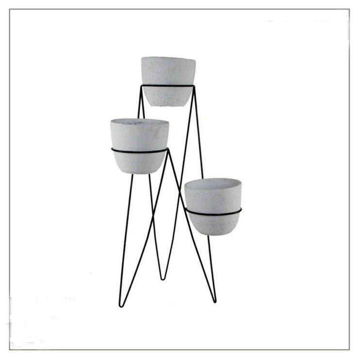 WHITE POLYMER MEDIUM FLOOR PLANTER