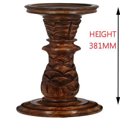 DARK BROWN ICONIC MANGO WOOD CANDLE HOLDER