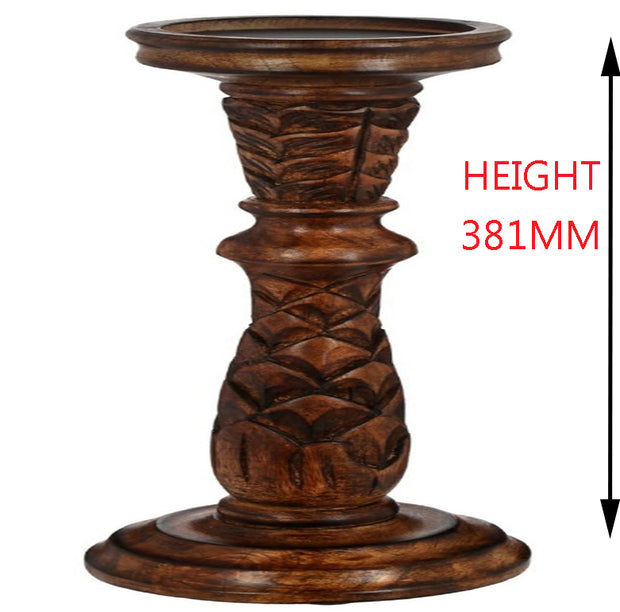 DARK BROWN ICONIC MANGO WOOD CANDLE HOLDER