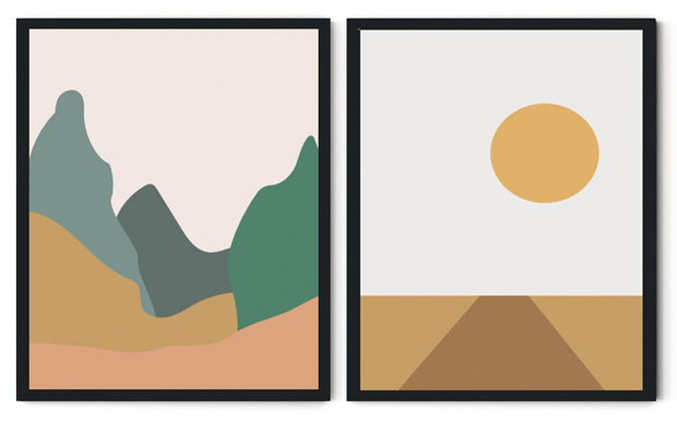VISTA ABSTRACT PICTURE FRAMES WITH GLASS- SET OF 2
