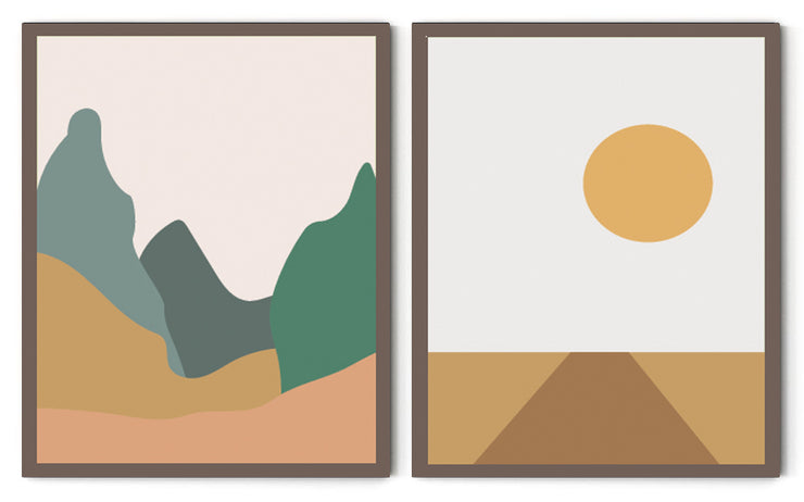 VISTA ABSTRACT PICTURE FRAMES WITH GLASS- SET OF 2