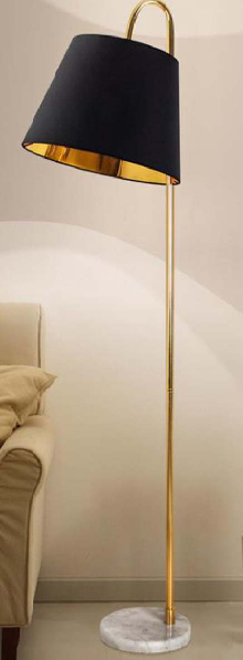 ENTRANCING MODERN  FLOOR LAMP WITH A BLACK AND GOLDEN FINISH