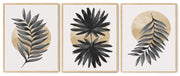 ARISTOCRATIC SIMPLE LEAF ART FRAMES WITH GLASS- SET OF 3