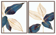 JAPANESE LAUREL DUSKY BOTANICAL FRAMES WITH GLASS- SET OF 2
