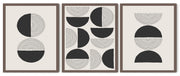 CIRCULAR NORDIAC LINE ABSTRACT BLACK & WHITE FRAMES WITH GLASS-SET OF 3