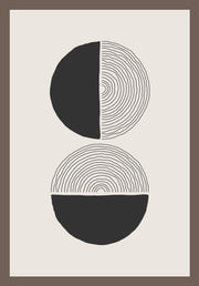 MINIMALISTIC CIRCULAR PATTREN LINE BOHO ART FRAME WITH GLASS- SINGLE