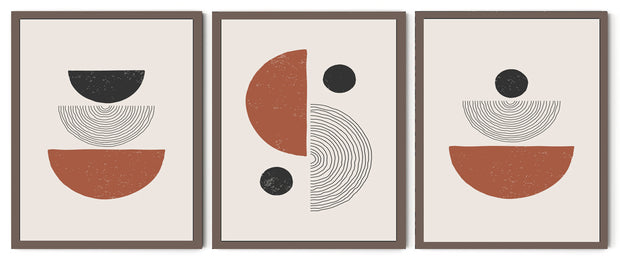 SUNDRY ECLIPTIC ABSTRACT ARTWORK FRAMES WITH GLASS-SET OF 3