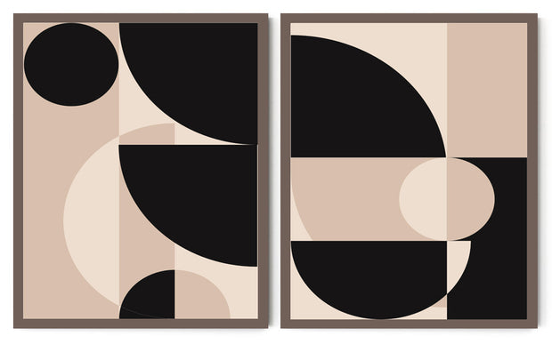 ALL OF SHAPES MINIMALISTIC ABSTRACT ART FRAMES WITH GLASS- SET OF 2