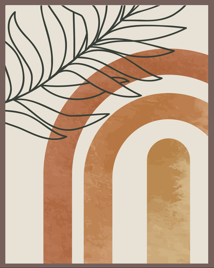 SPATIAL TROPICAL LEAF ART FRAME WITH GLASS-SINGLE