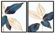 JAPANESE LAUREL DUSKY BOTANICAL FRAMES WITH GLASS- SET OF 2