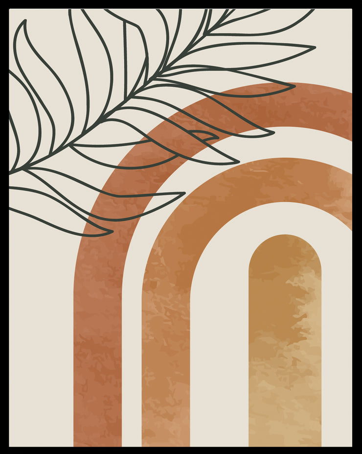 SPATIAL TROPICAL LEAF ART FRAME WITH GLASS-SINGLE