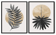 ELEGANT FERN LEAVES WALL ART FRAMES WITH GLASS- SET OF 2