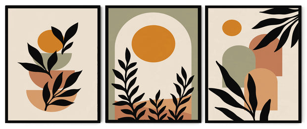ENDOW ABSTRACT PICTURE FRAMES WITH GLASS- SET OF THREE