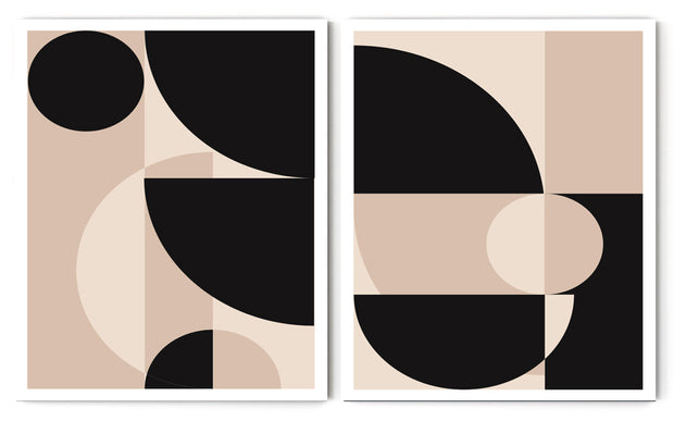 ALL OF SHAPES MINIMALISTIC ABSTRACT ART FRAMES WITH GLASS- SET OF 2