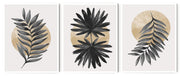 ARISTOCRATIC SIMPLE LEAF ART FRAMES WITH GLASS- SET OF 3