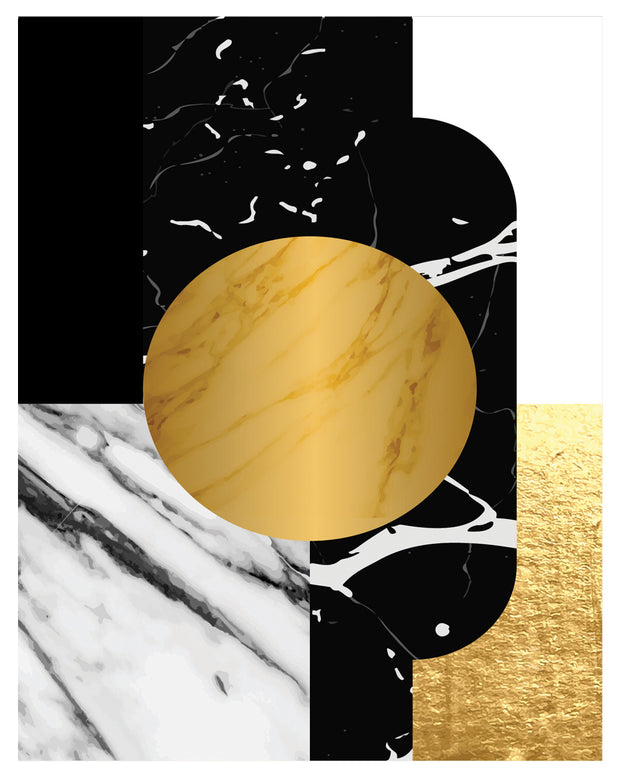 SWANKY ABSTRACT PICTURE FRAME IN BLACK, WHITE AND BEIGE WITH GLASS-SINGLE