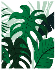 GLACIOUS GREEN MONSTERA PLANT ART FRAME WITH GLASS- SINGLE