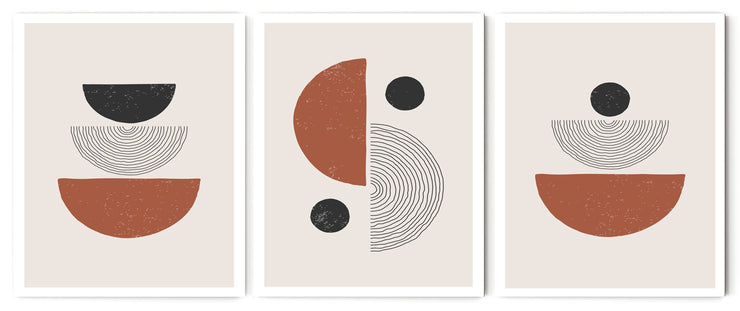 SUNDRY ECLIPTIC ABSTRACT ARTWORK FRAMES WITH GLASS-SET OF 3