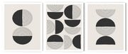CIRCULAR NORDIAC LINE ABSTRACT BLACK & WHITE FRAMES WITH GLASS-SET OF 3