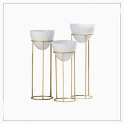 GOLD & BRONZE PLATING ROUND SHAPED PLANTER