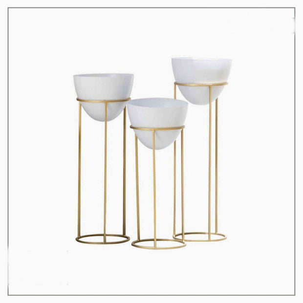 GOLD & BRONZE PLATING ROUND SHAPED PLANTER