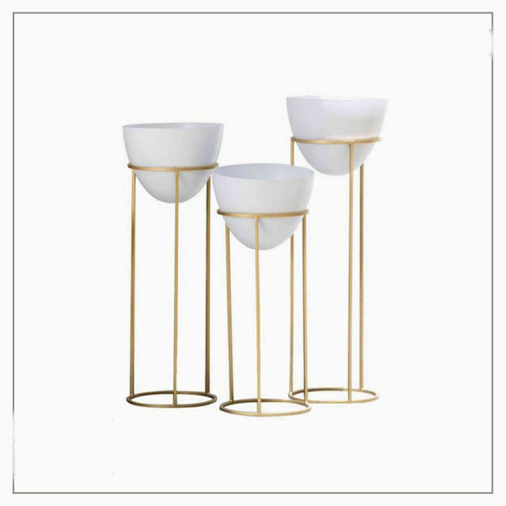GOLD & BRONZE PLATING ROUND SHAPED PLANTER